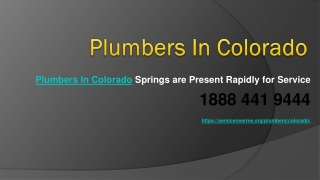 Plumbers In Colorado Springs are Present Rapidly for Service