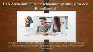 IHK Arzneimittel: Die Sachkenntnisprüfung für den Einzelhandel