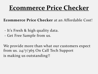 Ecommerce Price Checker