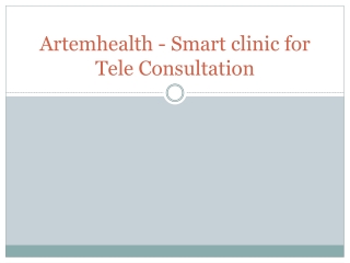 Artemhealth - Smart clinic for Tele Consultation