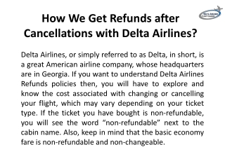 How We Get Refunds after Cancellations with Delta Airlines?