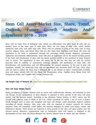 Stem Cell Assay Market: Evolving Technology, Trends and Industry Analysis 2026