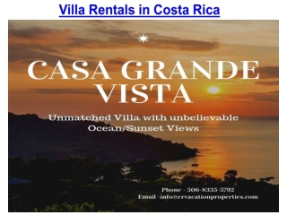 Villa Rentals in Costa Rica