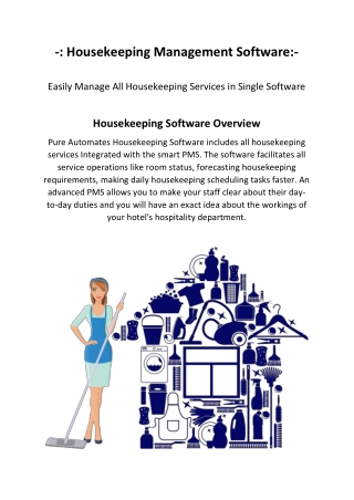 Housekeeping Management Software System for Hotel, Motel and Resort operations to manage all hospitality services in USA