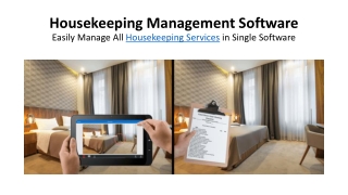 Housekeeping Management Software System for Hotel, Motel and Resort operations to manage all hospitality services in thi