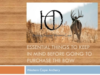 Essential Things To Keep In Mind Before Going To Purchase The Bow