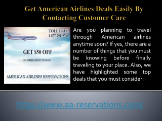 Get American Airlines Deals Easily By Contacting Customer Care
