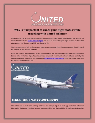 Why is it important to check your flight status while traveling with united airlines?