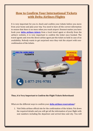How to Confirm Your International Tickets with Delta Airlines Flights