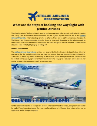 What are the steps of booking one-way flight with JetBlue Airlines