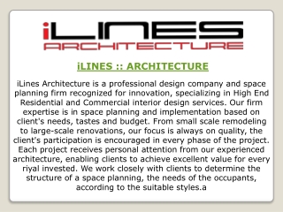 iLINES :: ARCHITECTURE