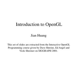 Introduction to OpenGL