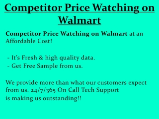 Competitor Price Watching on Walmart