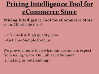 Pricing Intelligence Tool for eCommerce Store