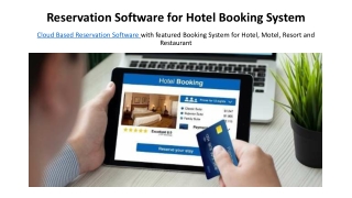 Online Booking Engine Software System for Hotel Management | Cloud Based Hotel Reservation Software System in this Prese