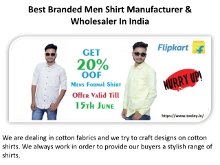 Best Casual and Cotton Shirt Manufacturer Wholesaler All Over India