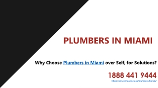 Why Choose Plumbers in Miami over Self, for Solutions?