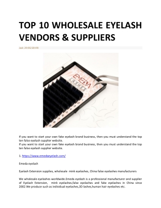 Wholesale eyelash vendors and suppliers