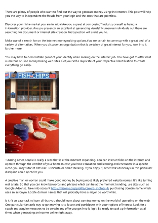 Searching For Facts About Generating Income Online Implies Looking At This Article