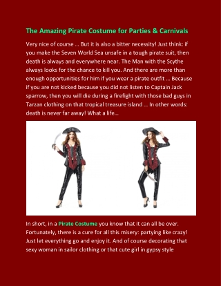 The Amazing Pirate Costume for Parties & Carnivals
