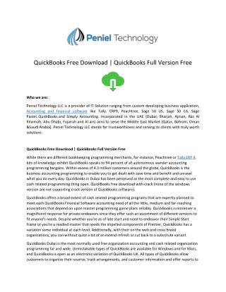 QuickBooks Free Download QuickBooks Full Version Free