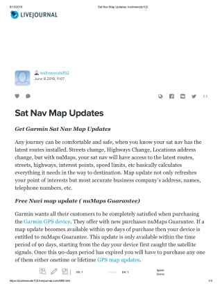 Sat Nav Map Updates