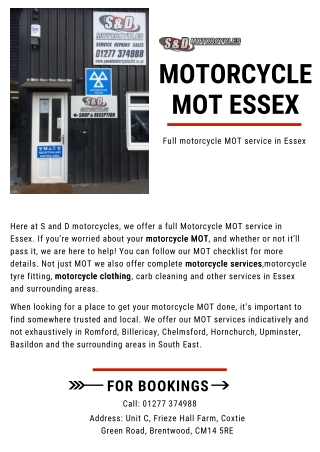 Motorcycle MOT Essex