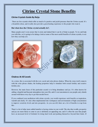 Citrine crystal stone benefits