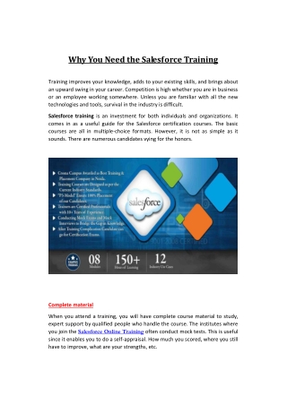 Why You Need the Salesforce Training | Noida | Gurgaon | Delhi