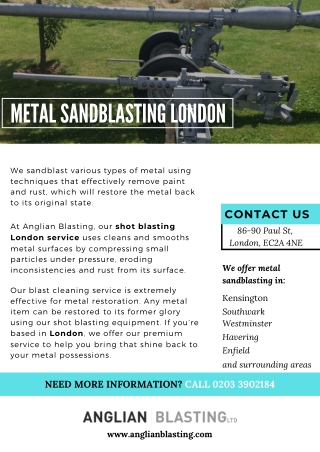 Metal Sandblasting in London