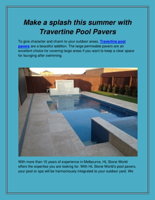 Make a splash this summer with Travertine Pool Pavers