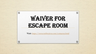 Waiver for escape room