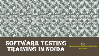 Software testing training in Noida