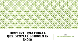 Best International residential schools in India