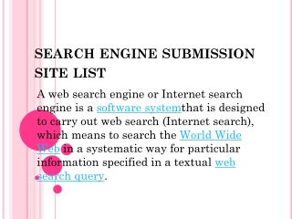 search engine submission site list