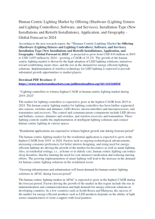 Human Centric Lighting Market Size, Growth, Trend and Forecast to 2024