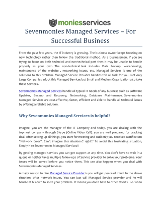 Sevenmonies Managed Services – For Successful Business