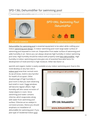 SPD-136L swimming pool dehumidifier #swimmingpooldehumidifier #bestdehumidifier