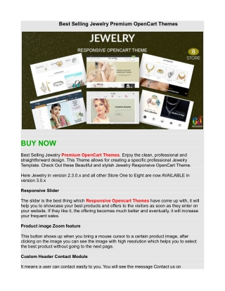 Best Selling Jewelry Premium OpenCart Themes