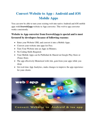 Convert Website to App Android and iOS Mobile Apps