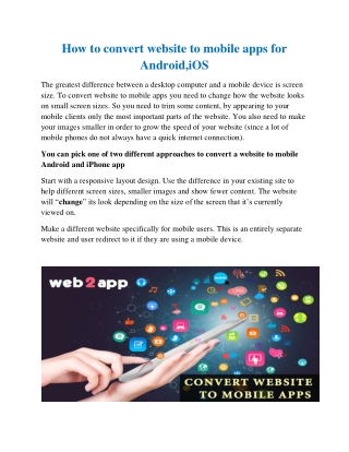 How to convert website to mobile apps for Android