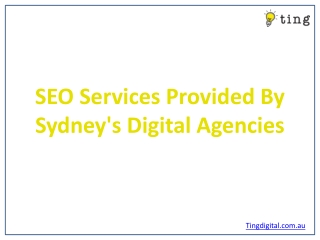 SEO Services Provided By Sydney's Digital Agencies