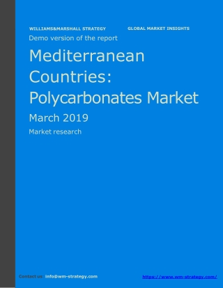 WMStrategy Demo Mediterranean Countries Polycarbonates Market March 2019