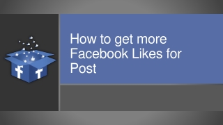 How to get more Facebook Likes for Post