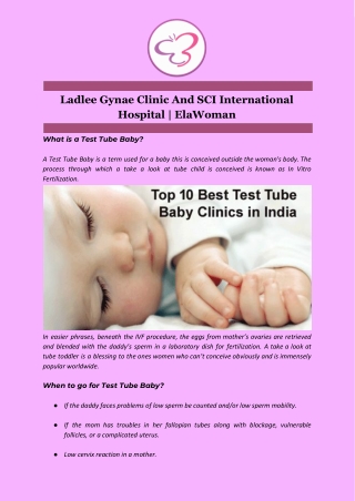 Ladlee Gynae Clinic And SCI International Hospital | ElaWoman