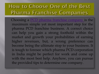 How to Choose One of the Best Pharma Franchise Companies