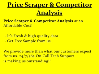 Price Scraper & Competitor Analysis