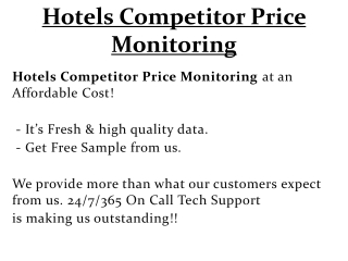 Hotels Competitor Price Monitoring