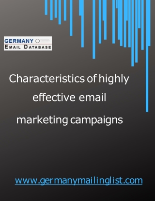 Characteristics of highly effective email marketing campaigns