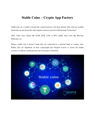 Stable Coins – Crypto App Factory